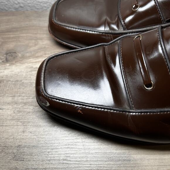 VTG Cole Haan Womens Loafer Pump Size 8.5B Brown Leather Block Heel Y2K 90s Shoe - Picture 4 of 10